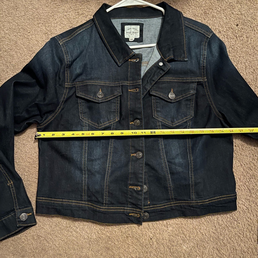 Wax brand jean jacket dark denim button nwot never worn size 2xl - Picture 4 of 5